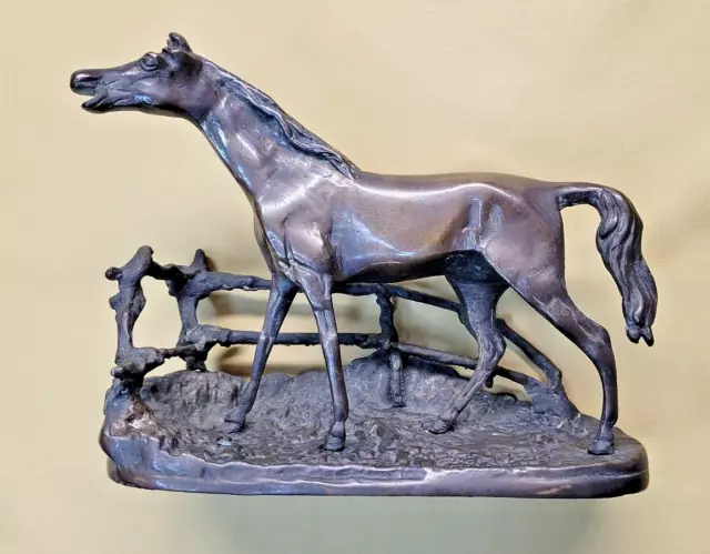 Vintage Arabian Stallion Bronze or Brass Equestrian Horse Statue Sculpture