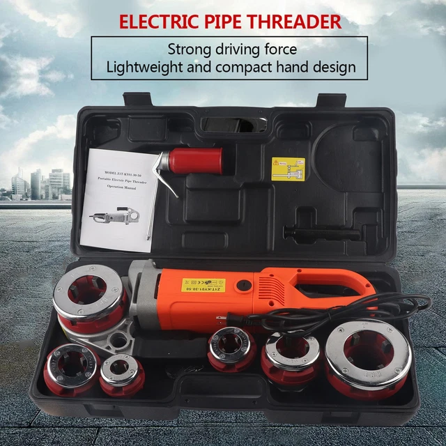 ELECTRIC PIPE THREADER Threading Machine With 6 Dies (US Plug 110V ...