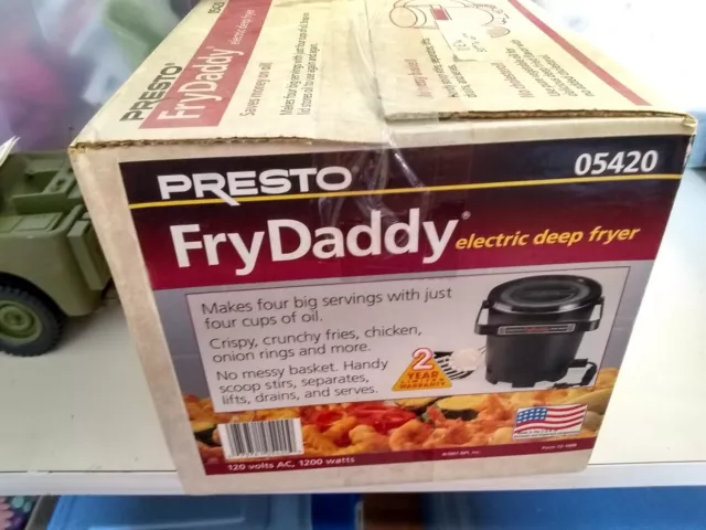 Presto FRY DADDY 05420 Electric Deep Fryer Black 2002 NEVER USED OPENED BOX