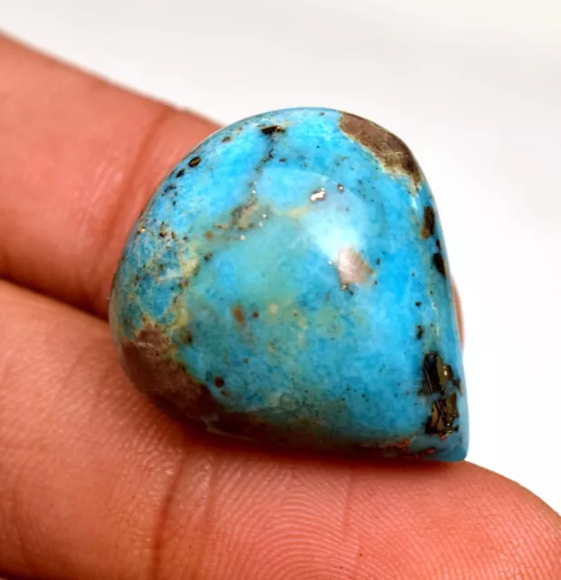 Naturel Vert Bleu Turquoise 37.40 CT Ovale Cabochon Certifié Desseré Gemme 3