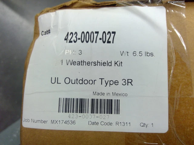 Jefferson Electric 423-0007-027 Type 3R Weathershield Kit **Free Shipping**