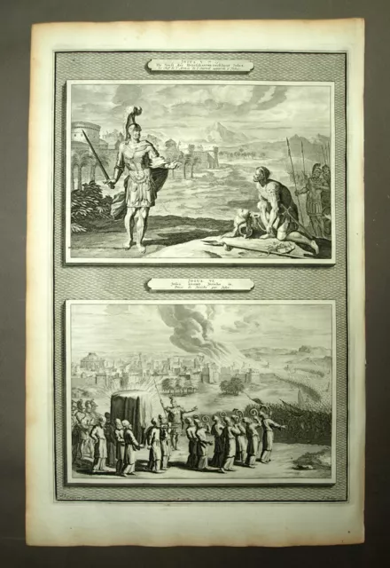 Asas Jericó Por Joshua, EJÉRCITO Lord grabado Placa de La Biblia 1700