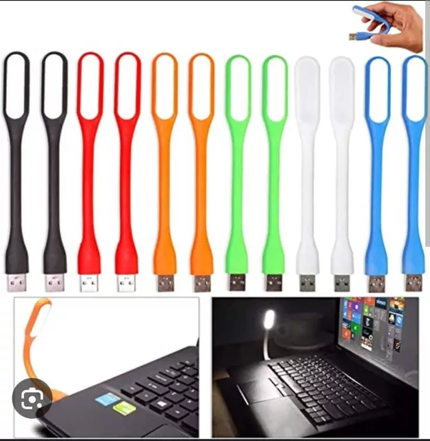 Mini Luce Led Usb Flessibile Lampada Lettura Notturna Per Noteboock Pc Portatile