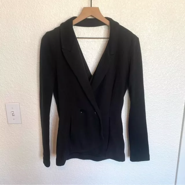 Alexander Wang Cross Open Back Blazer Jacket In Black Small