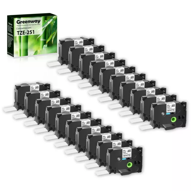 20PK Compatible Brother TZe251 TZ251 1" Label Tape for PT-E550W 2730 E500 D600VP