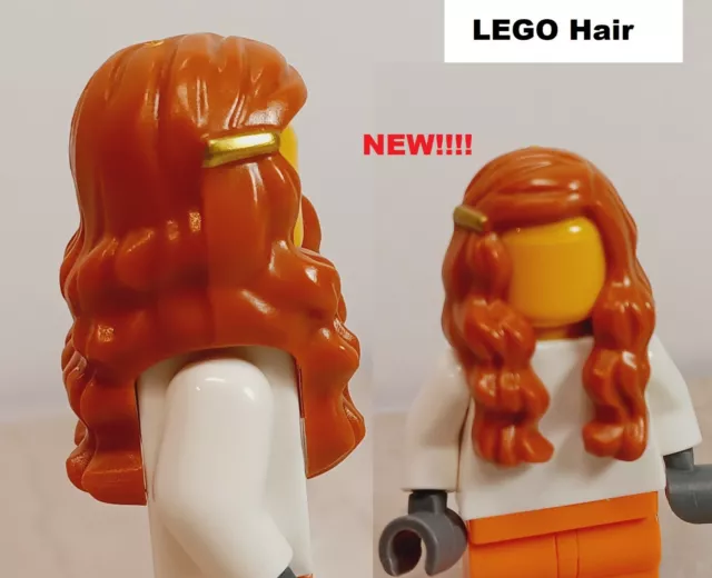 NEW LEGO LONG Hair WAVY Gold Hair clip to the Side Parted Adorable Teen ...
