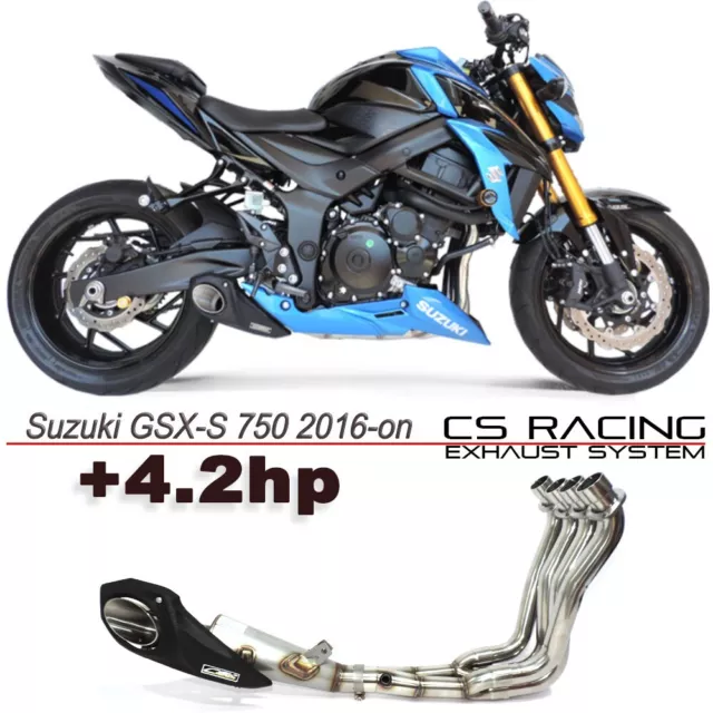 2016-2023 Suzuki GSX-S 750 CS Racing Full Exhaust Headers + dB Killer 4.2hp)