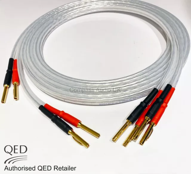 QED XT25 Performance Speaker Cable 2 x 2.5m Banana Plugs Heatshrink Terminated