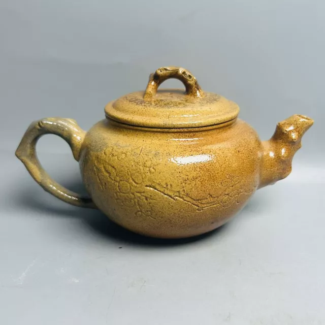 Vintage Chinese Yixing Purple Clay Teapot Zisha Ceramic Plum Blossom Teaware Art