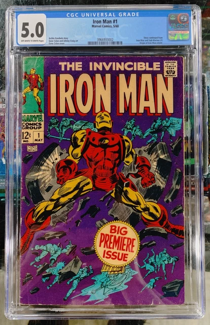The Invincible Iron Man #1 CGC 5.0 1968 MARVEL COMIC KEY ISSUE NEW CASE
