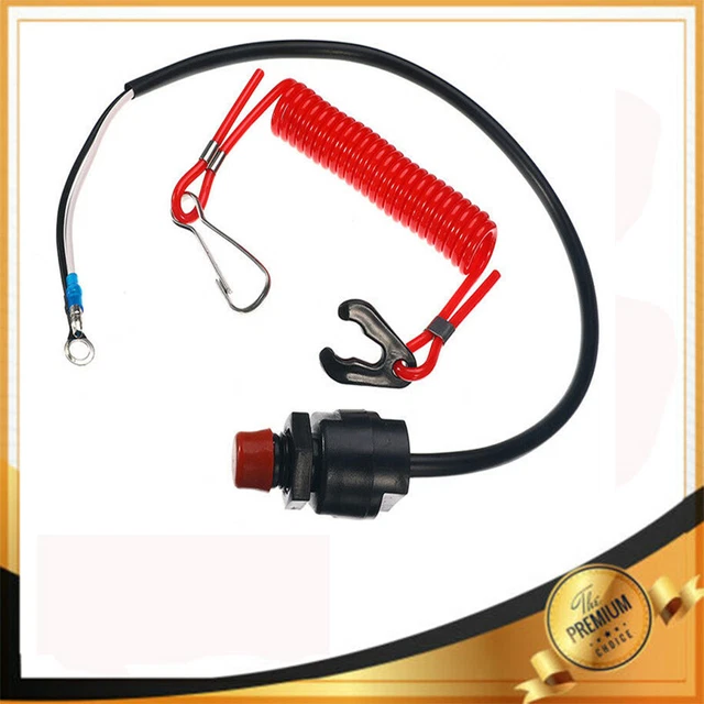 OUTBOARD ENGINE MOTOR Emergency Kill Stop Switch With Safety Tether