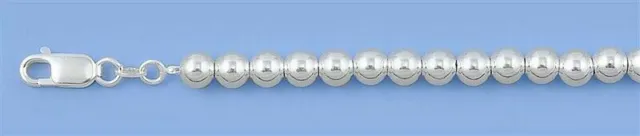 Solid 925 Sterling Silver Italian Round HOLLOW BEAD BEADS Chain Necklace Italy 3