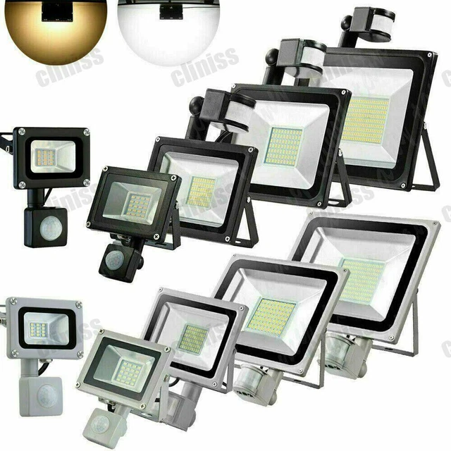 LED Flutlicht Fluter Strahler Außen Scheinwerfer IP65 10-100W m/Bewegungsmelder