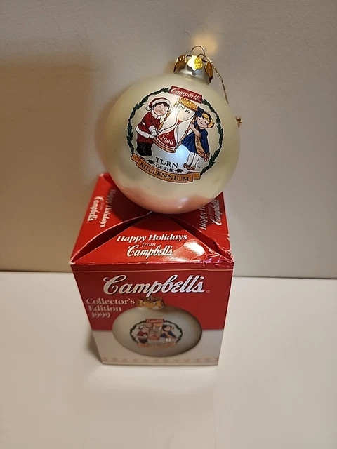 NIB Campbell's Soup Christmas Ball Ornament Collectors Edition Millenium 1999