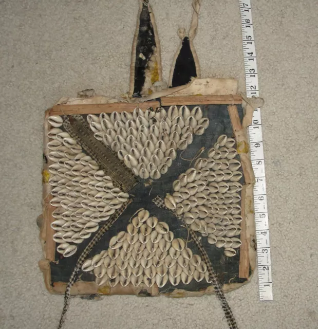 Rare OLD Ancient African Art Shaman Bag Beads COWRIE SHELLS Tote Backpack Museum