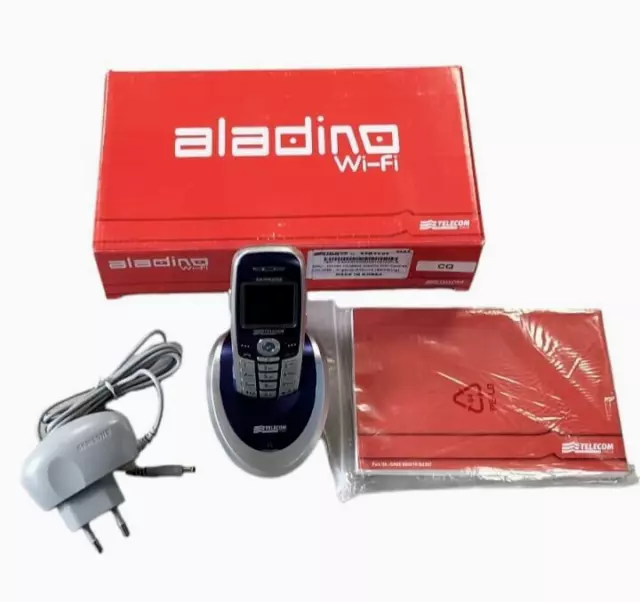 Telefono Cordless Telecom Aladino Wifi Centrex Rubrica Azzurro-Argento