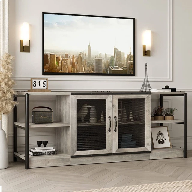 FARMHOUSE TV STAND for TVs Up to 70'' Media Console Table Entertainment