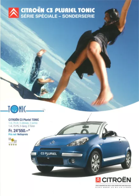 Catalogue brochure prospekt Citroën C3 Pluriel série spéciale "Tonic" 2006 CH