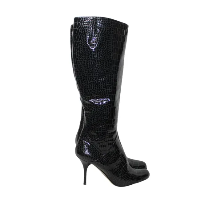 Giuseppe Zanotti women's boots size 40 black patent leather knee high round toe