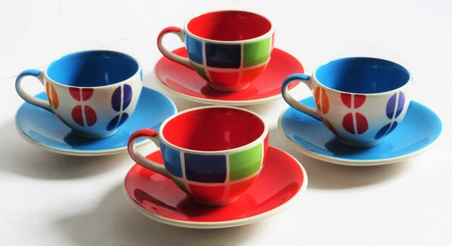 Whittard of Chelsea 4er Set Espressotassen und Untertassen Neu unverpackt