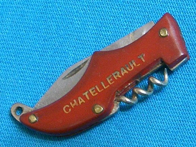 Antique Chatellerault France Figural Shoe Shaped Pocket Watch Fob Knife Vintage