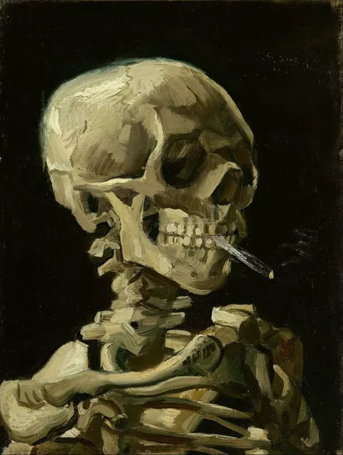 Vincent van Gogh Skull of a Skeleton Burning Cigarette Painting Poster Art Print