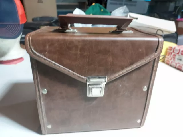 Record Storage Case, Vintage Faux Leather Vinyl 45 rpm for 7" Records