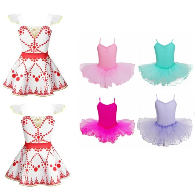 Girls Ballerina Dancewear Tutu Ballet Dress Leotard Kids Mesh Skirt Costumes