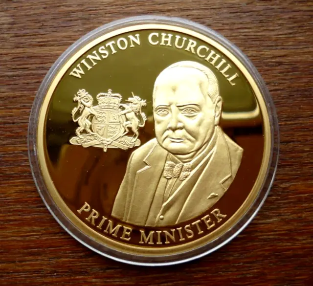 2012 Leaders of World War II Winston Churchill Proof Coin Medal + COA + Capsule