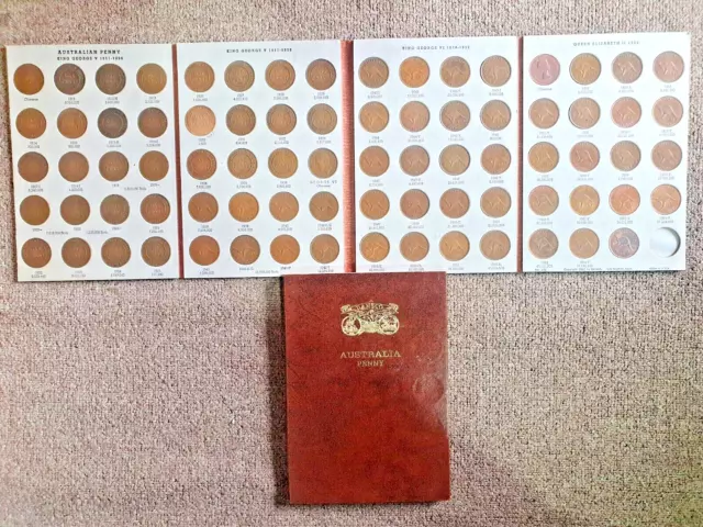 1911-1964 PENNY SET in AUSTRALIAN DANSCO PRESS COIN ALBUM The 1930 Filler