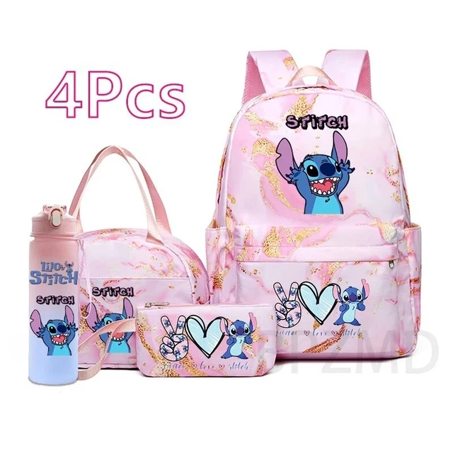 4-teiliges Lilo & Stitch Schulranzen-Set – Rucksack, Federmäppchen & Co. Für Mädchen