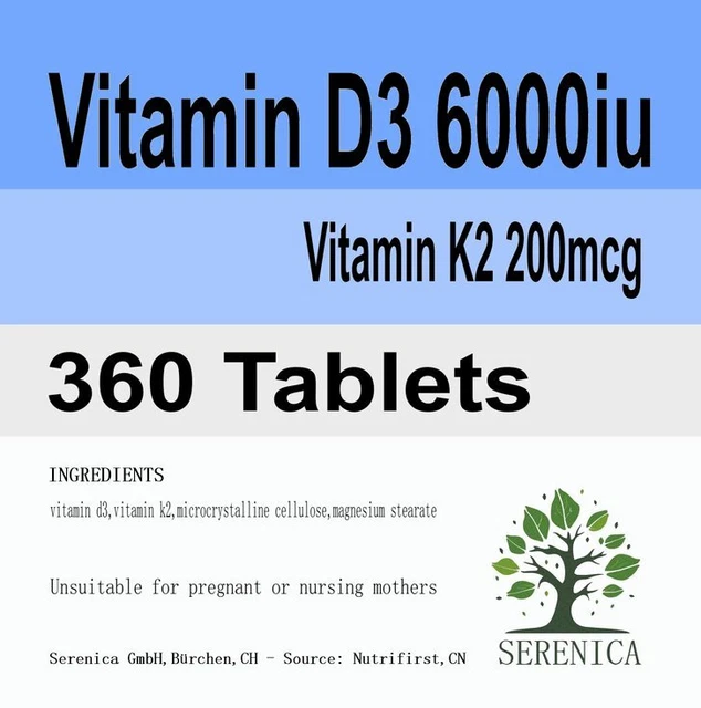 VITAMIN D3 K2 Vit Complex x 360 Tablets