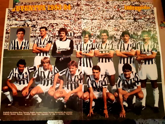 Juventus Campionato 1983-84 Platini Rossi Scudetto - Poster Intrepido (45X35 Cm)