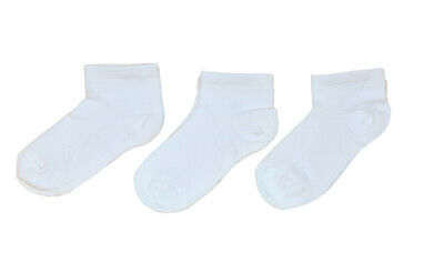 Boys Girls Unisex Toddler Kids Children Summer Cotton School Socks 3Pairs White