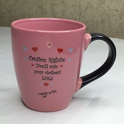 Lefty Princess Joke Coffee Mug Pink Funny Great Condition No Crack, Chips