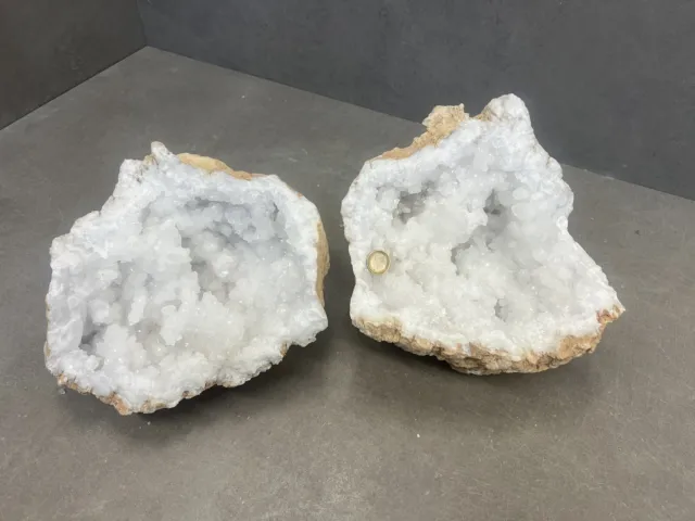 Crystal Geode Quarz Druse  28 cm    geöffnet 2 Hälften 13,5kg Kristall