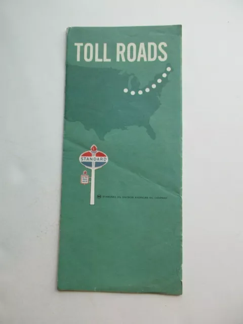 Vintage 1969 Standard Toll Roads Gas Station Travel Road Map~Box 21