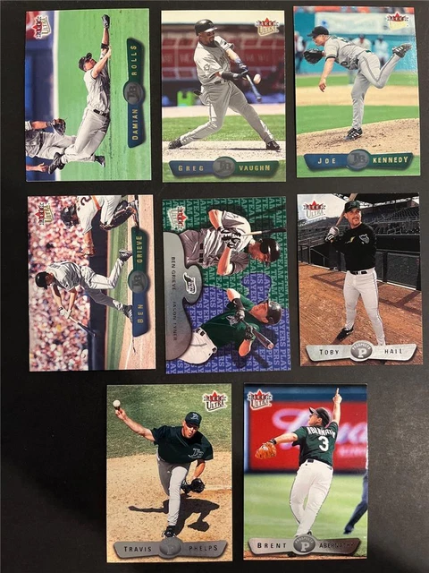 2002 FLEER ULTRA Tampa Bay Devil Rays Team Set 8 cartes avec impression ...