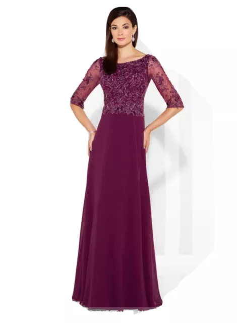 NWT Mon Cheri Cameron Blake Merlot ( Deep Plum) Mother of the Bride Dress Size8 