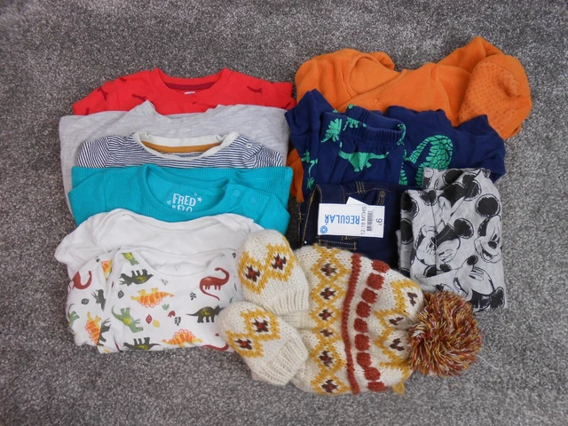 Pacchetto vestiti bambino marchi High Street età 12-18 mt 13 articoli