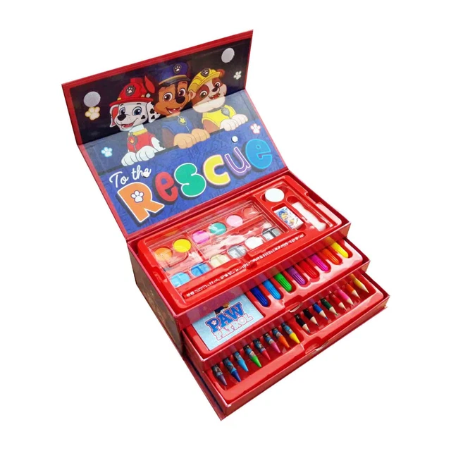 PAW PATROL 52PCS Colouring Tool Box Case Art Craft Set Stationery Boys ...