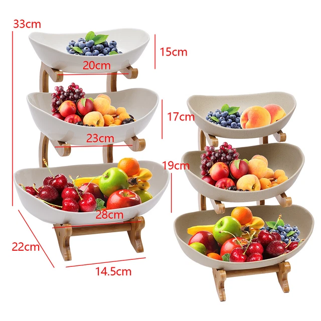 3 TIER BOWL Holder Fruit Basket Stand Kitchen Organizer Vegetables