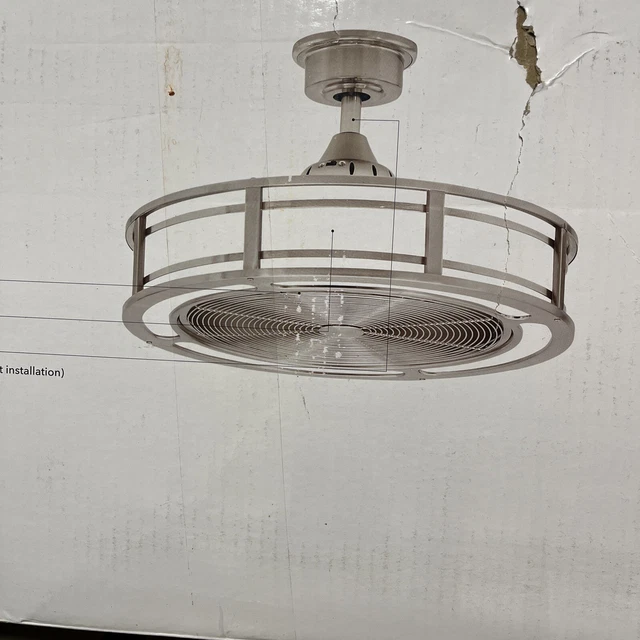 HOME DECORATORS BRETTE II 23 in. LED Indoor/Outdoor Brushed Nickel