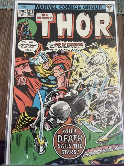 Thor, The Mighty #241  "When Death Sails The Stars!" Published in 1975 Clean