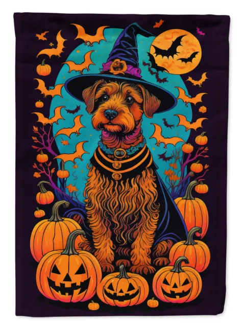 Welsh Terrier Witchy Halloween Flag Canvas Large House Size DAC1541CHF