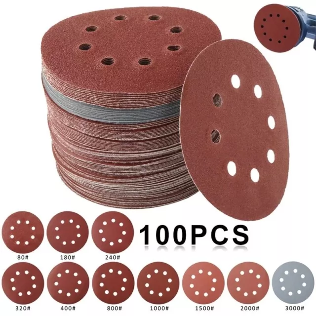 125mm 5" Sanding Discs 40 - 3000 Grit Orbital Sander 8 Hole Pads Premium quality