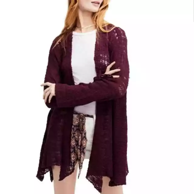 Free People Woman S Plum In My Element Kimono Boho Cardigan