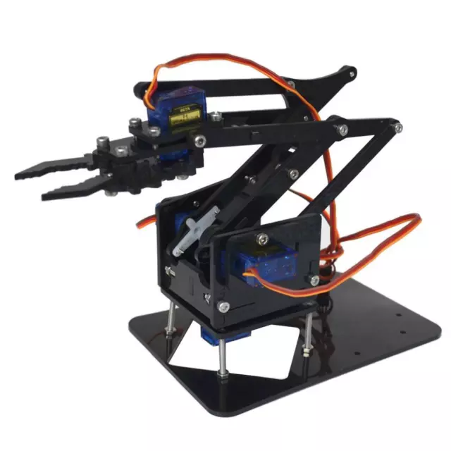 Acrylic DIY Robot 4-Axis 4 Servos Mechanical Arm for  51 Manipulator