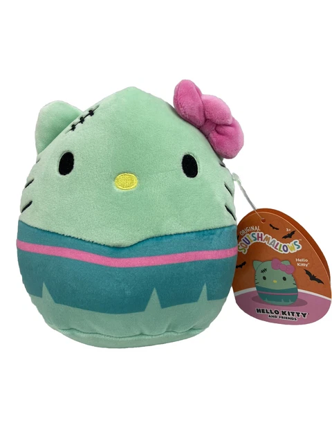PELUCHE SQUISHMALLOWS HELLO KITTY FRANKENKITTY DE 8' KELLYTOY 2023 DE Sanrio De Halloween Coleccionable Pmp20000076521