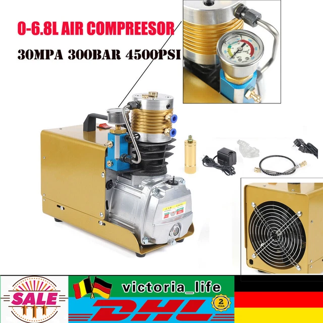 300BAR 4500PSI Hochdruck Kompressor PCP  Elektrische Luftpumpe 1800W 130L/min